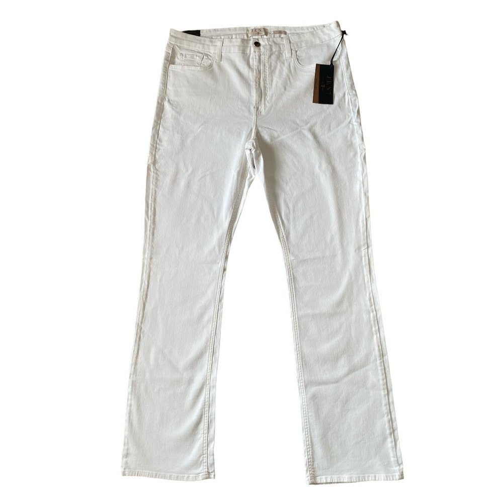 Jen7 by 7 for all mankind women's long white stretch slim bootcut 16 jeans